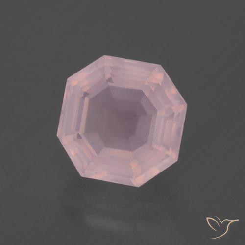 3.56克拉天然粉色粉晶，祖母绿式切割，9.5×9.4毫米，透明