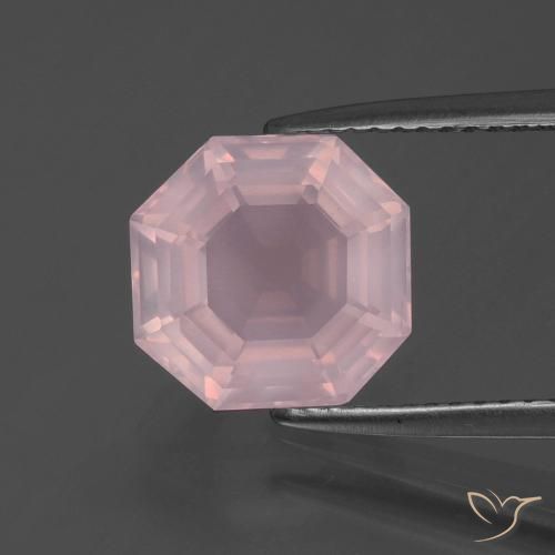 3.55ct 天然 中玫瑰粉 芙蓉石, 祖母绿式切割, 透明