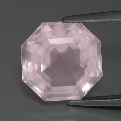 5.44克拉天然粉色粉晶，祖母绿式切割，10.9×10.8毫米，透明
