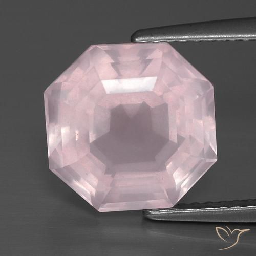 5.01ct 天然 浅淡粉色 芙蓉石, 祖母绿式切割, 透明