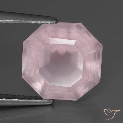 5.01ct 天然 浅淡粉色 芙蓉石, 祖母绿式切割, 透明
