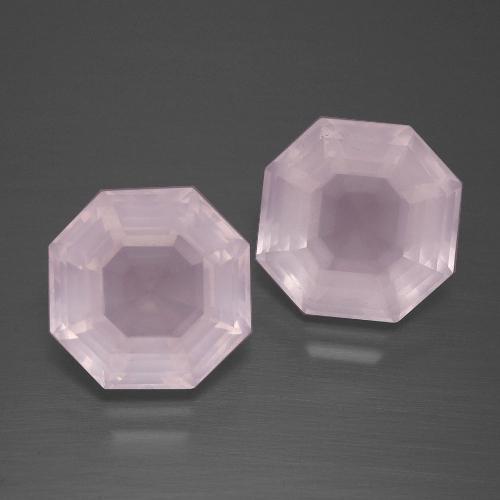 9.74天然粉色粉晶，祖母绿式切割，10.6×10.5毫米，透明