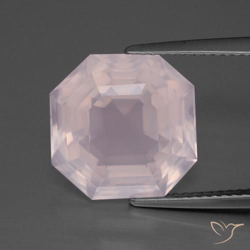 9.02ct 天然 浅淡粉色 芙蓉石, 祖母绿式切割, 透明