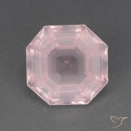 8.79ct 天然 浅粉色 芙蓉石, 祖母绿式切割, 透明