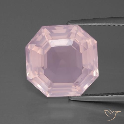 8.43ct 天然 浅粉色 芙蓉石, 祖母绿式切割, 透明