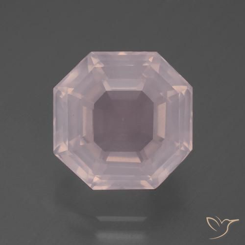 7.28ct 天然 浅淡粉色 芙蓉石, 祖母绿式切割, 透明