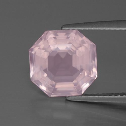 4.67克拉天然粉色粉晶，祖母绿式切割，10.3×10.3毫米，透明