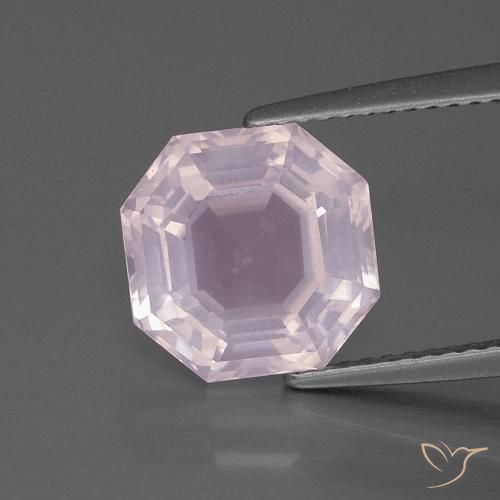 4.25ct 天然 浅淡粉色 芙蓉石, 祖母绿式切割, 透明