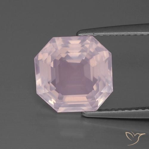 4.25ct 天然 浅淡粉色 芙蓉石, 祖母绿式切割, 透明