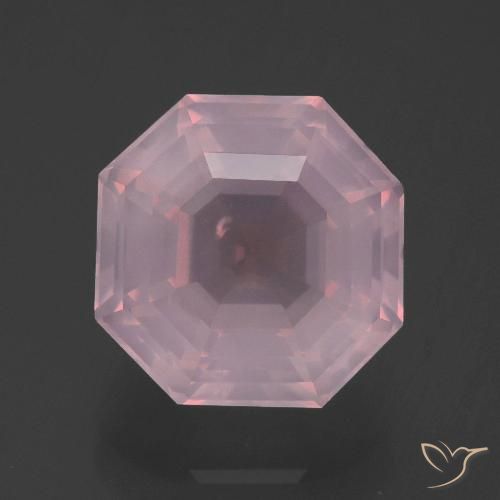 5.64ct 天然 中玫瑰粉 芙蓉石, 祖母绿式切割, 透明