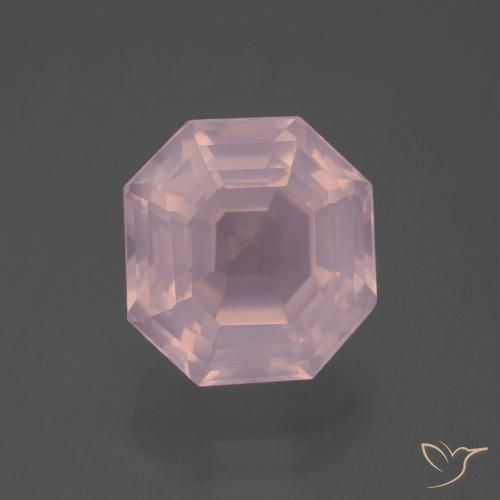 6.36克拉天然粉色粉晶，祖母绿式切割，11.4×11.3毫米，透明