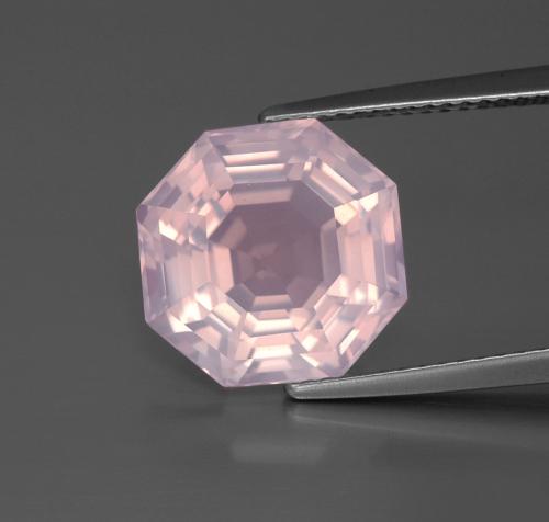 6.77克拉天然粉晶，祖母绿式切割，透明