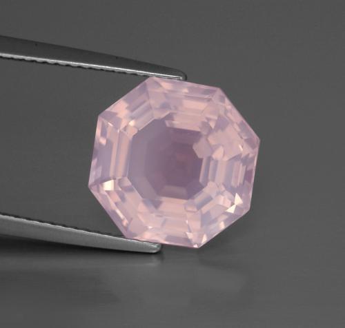 6.77克拉天然粉晶，祖母绿式切割，透明