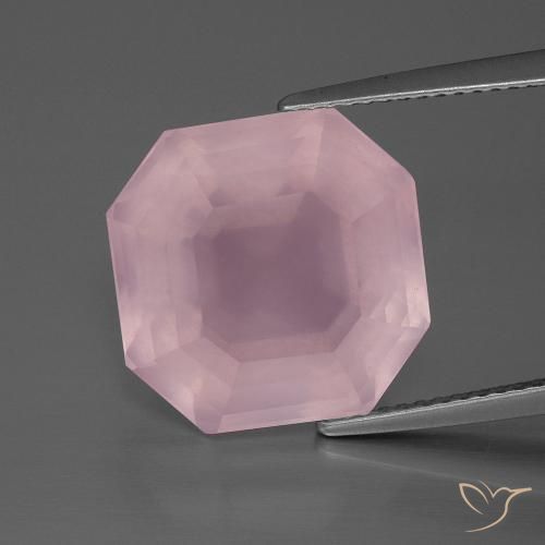 12.82ct 天然 中玫瑰粉 芙蓉石, 祖母绿式切割, 透明