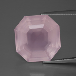 18.48克拉天然粉色粉晶，祖母绿式切割，16.5×16.3毫米，透明