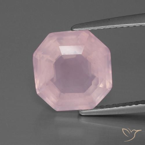 4.35ct 天然 中玫瑰粉 芙蓉石, 祖母绿式切割, 透明