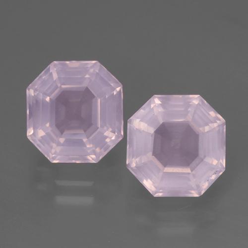 4.99天然粉色粉晶，祖母绿式切割，8.5×8.4毫米，透明