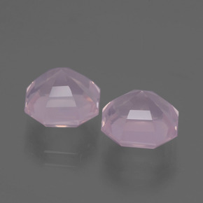 4.99天然粉色粉晶，祖母绿式切割，8.5×8.4毫米，透明