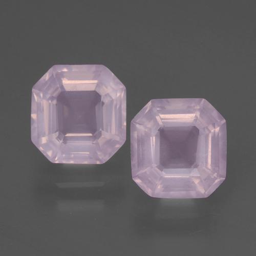 3.59天然粉色粉晶，祖母绿式切割，7.6×7.5毫米，透明
