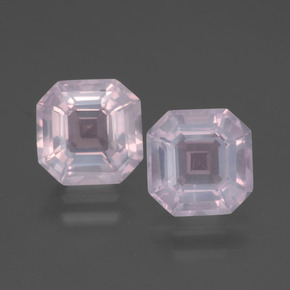 4.15天然粉色粉晶，祖母绿式切割，7.9×7.9毫米，透明