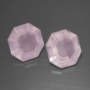 8.87天然粉色粉晶，祖母绿式切割，10.6×10.3毫米，透明