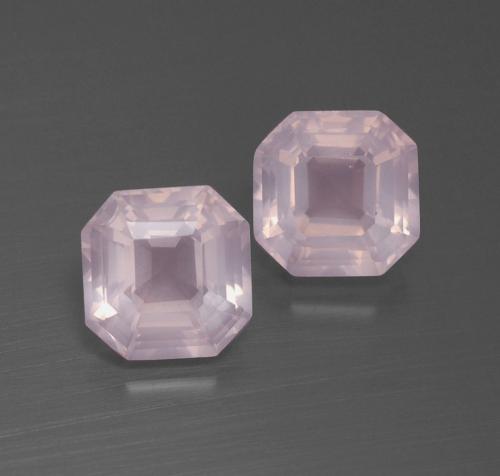 3.76天然粉色粉晶，祖母绿式切割，7.7×7.6毫米，透明