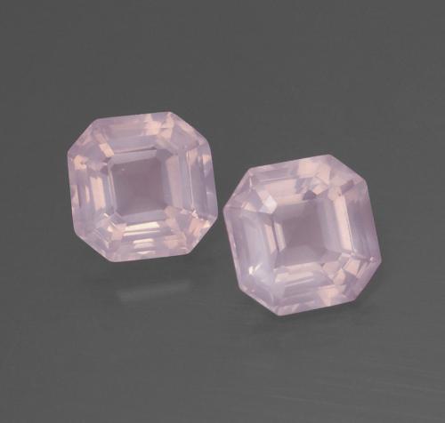 3.76天然粉色粉晶，祖母绿式切割，7.7×7.6毫米，透明