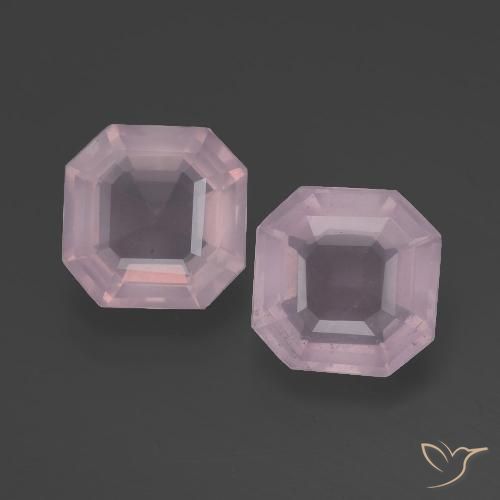 4.12天然粉色粉晶，祖母绿式切割，8.4×8.3毫米，透明