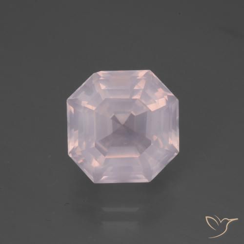 4.90ct 天然 非常浅的粉红色 芙蓉石, 祖母绿式切割, 透明