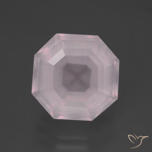 6.30ct 天然 浅粉色 芙蓉石, 祖母绿式切割, 透明