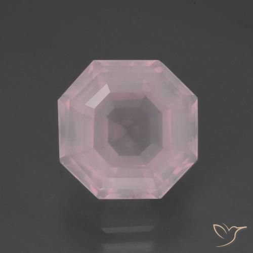 5.99ct 天然 浅淡粉色 芙蓉石, 祖母绿式切割, 透明
