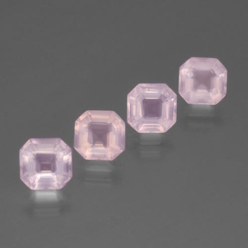 7.24天然粉色粉晶，祖母绿式切割，7.6×6.8毫米，透明