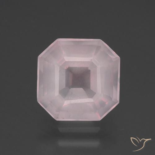 3.36ct 天然 非常浅的玫瑰粉色 芙蓉石, 祖母绿式切割, 透明