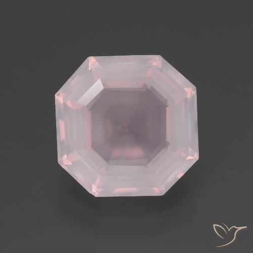 3.53ct 天然 淡桃玫瑰 芙蓉石, 祖母绿式切割, 透明