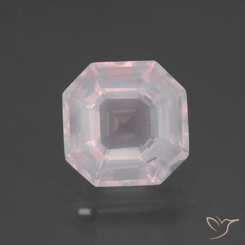 3.42ct 天然 非常浅的粉红色 芙蓉石, 祖母绿式切割, 透明