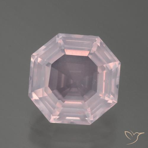 4.22克拉天然粉色粉晶，祖母绿式切割，10.4×10.3毫米，透明
