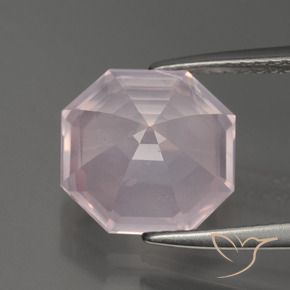 4.22克拉天然粉色粉晶，祖母绿式切割，10.4×10.3毫米，透明