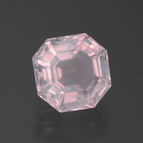 1.96克拉天然粉色粉晶，祖母绿式切割，8×7.8毫米，透明
