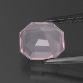 1.96克拉天然粉色粉晶，祖母绿式切割，8×7.8毫米，透明