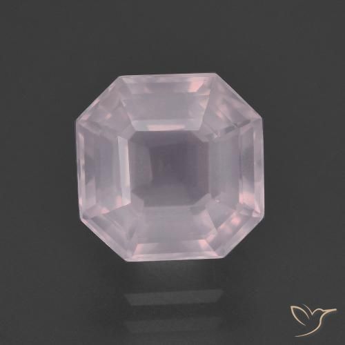3.57ct 天然 非常浅的玫瑰粉色 芙蓉石, 祖母绿式切割, 透明