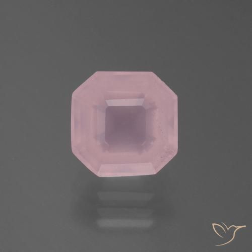 3.50ct 天然 中玫瑰粉 芙蓉石, 祖母绿式切割, 透明