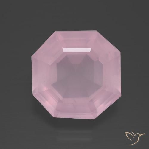 7.57ct 天然 浅粉色 芙蓉石, 祖母绿式切割, 透明
