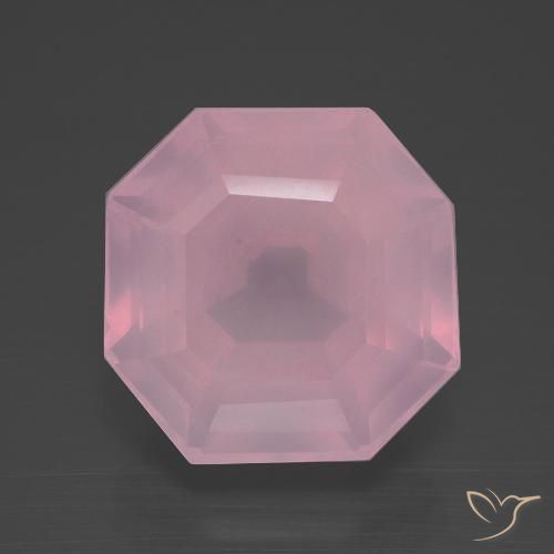 11.28ct 天然 中玫瑰粉 芙蓉石, 祖母绿式切割, 透明