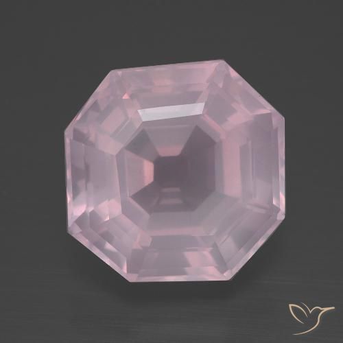 11.30ct 天然 泡泡糖粉色 芙蓉石, 祖母绿式切割, 透明