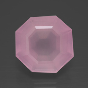 12.44克拉天然粉色粉晶，祖母绿式切割，14.7×14.4毫米，透明