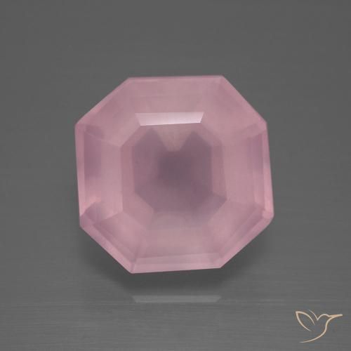 9.63ct 天然 中玫瑰粉 芙蓉石, 祖母绿式切割, 透明