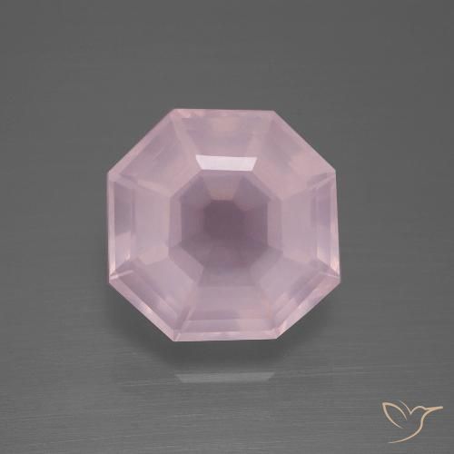 7.53ct 天然 浅粉色 芙蓉石, 祖母绿式切割, 透明