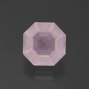 3.46克拉天然粉色粉晶，祖母绿式切割，9.7×9.6毫米，透明