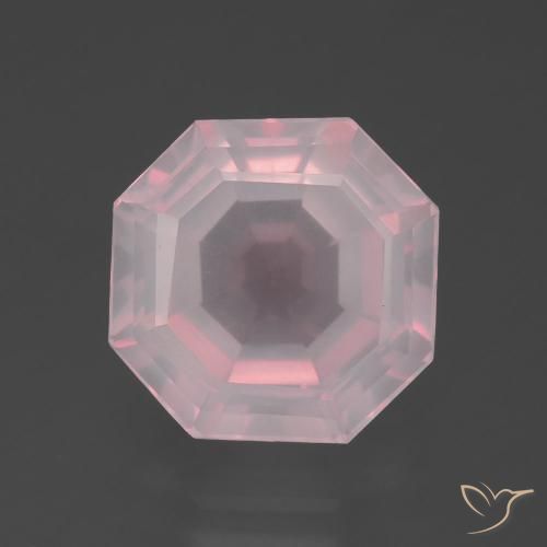 5.96ct 天然 玫瑰粉色 芙蓉石, 祖母绿式切割, 透明