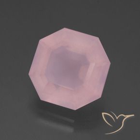 6.75克拉天然粉色粉晶，祖母绿式切割，12.3×12.2毫米，透明